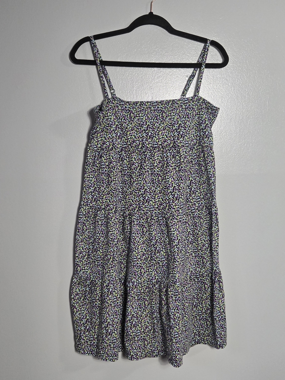 Old Navy Dotted Print Smocked Tiered Cami Mini Sundress Women's Size Medium